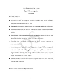 B.Sc. Physics (SECOND YEAR)