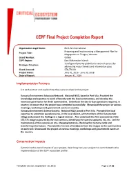 CEPF Final Project Completion Report
