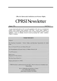 CPRSI Newsletter