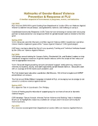 Hallmarks of Gender-Based Violence Prevention & Response At