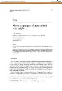 Languages of Generalised Star Height 1