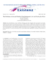 Margolis, "The Problem of Art and Truth in Tom Rockmore's Art And
