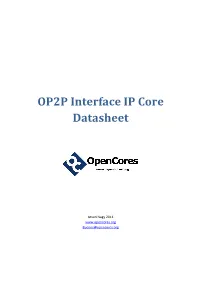 OP2P Interface IP Core Datasheet