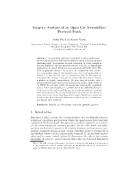 Security Analysis of an Open Car Immobilizer Protocol Stack