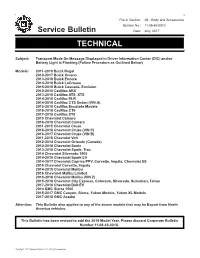 Service Bulletin TECHNICAL