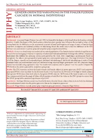 ABSTRACT Background: a Normal Finger Flexion Cascade (FFC) Is Formed by the Fingers of the Hand When the Hand in a Relaxed Position