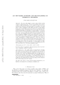 Arxiv:1409.4736V1 [Math.HO] 16 Sep 2014