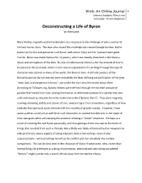 Deconstructing a Life of Byron by Riley Lund