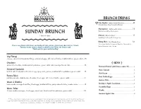 Sunday Brunch Menu