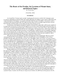 The Route of the Exodus, the Location of Mount Sinai, and Related Topics By, Randall Styx
