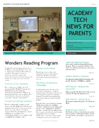 ACADEMY TECH NEWS for PARENTS Issue#3