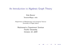 Algebraic Graph Theory