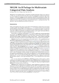 An R Package for Multivariate Categorical Data Analysis by Juhyun Kim, Yiwen Zhang, Joshua Day, Hua Zhou