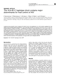 C Haplotype Block Contains Major Determinants for Host Control of HIV