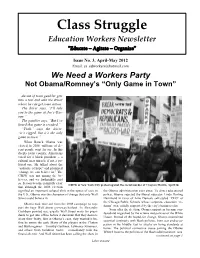 Class Struggle Education Workers Newsletter