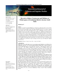 Diversity of Fishes, Crustaceans and Molluscs of Puthuvypeen Of