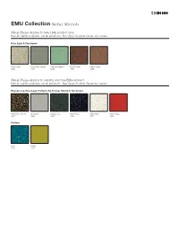EMU Collection Surface Materials Guide