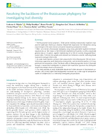 Resolving the Backbone of the Brassicaceae Phylogeny for Investigating Trait Diversity