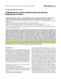 A Multipurpose Toolkit to Enable Advanced Genome Engineering in Plantsopen