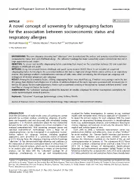 A Novel Concept of Screening for Subgrouping Factors for The