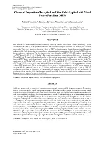 Chemical Properties of Inceptisol and Rice Yields Applied with Mixed Source Fertilizer (MSF)