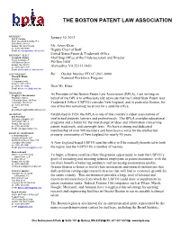 Comments in Support of Boston As A