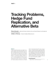 Tracking Problems, Hedge Fund Replication, and Alternative Beta