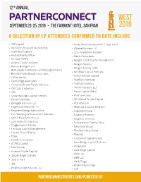 A Selection of LP Attendees Confirmed to Date Include