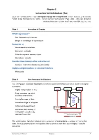 Chapter 2 Instruction Set Architecture (ISA)