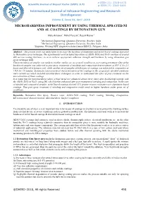 Microhardness Improvement by Using Thermal Sprayed Ni and Al Coatings by Detonation Gun