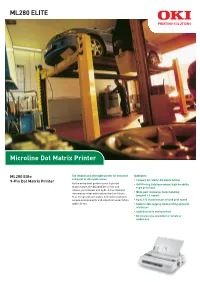 ML280 ELITE Microline Dot Matrix Printer