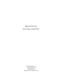 Model LA-2A Leveling Amplifier