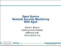 Open Source Network Security Monitoring with Sguil