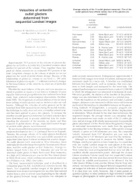 Velocities of Antarctic Outlet Glaciers Determined from Sequential