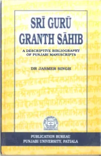 A Descriptive Bibliography Ofpunjabi Scripts