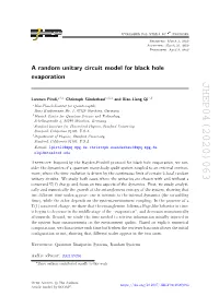 A Random Unitary Circuit Model for Black Hole Evaporation