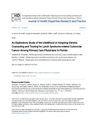 An Exploratory Study of the Likelihood of Adopting Genetic Counseling and Testing for Lynch Syndrome-Related Colorectal Cancer A