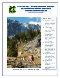 Custer Gallatin National Forest Beartooth Ranger District Information Packet