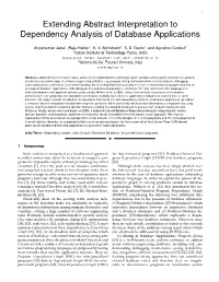 Extending Abstract Interpretation to Dependency Analysis of Database Applications