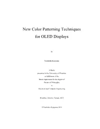 New Color Patterning Techniques for OLED Displays