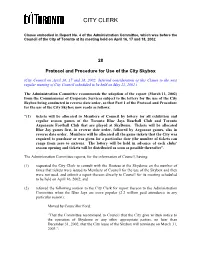 Protocol and Procedure for Use of the City Skybox