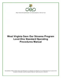 WV Save Our Streams Standard Operating Procedures (Sops)