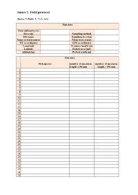 Annex 1: Field Protocol