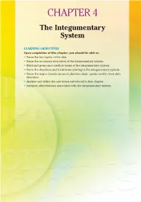 CHAPTER 4 the Integumentary System