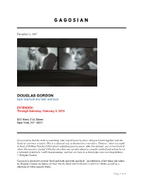 DOUGLAS GORDON Back and Forth and Forth and Back