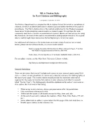 MLA Citation Style: In-Text Citations and Bibliography