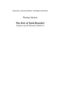 The Rule of Saint Benedict