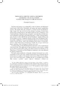 THEOLOGICAL DISPUTE, LOGICAL ARGUMENTS: on PHOTIOS' USE of SYLLOGISMS AGAINST the FILIOQUE in the MYSTAGOGIA Christophe ERISMA