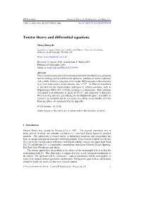 Twistor Theory and Differential Equations