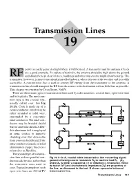 Chapter 19 Table 19.1 Characteristics of Commonly Used Transmission Lines
